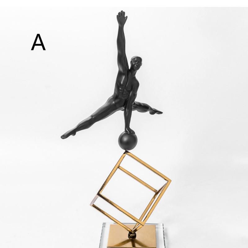 Modern Minimalist Creative Gymnastics Figure Decoration Room Geometric Wrought Iron Ornament
