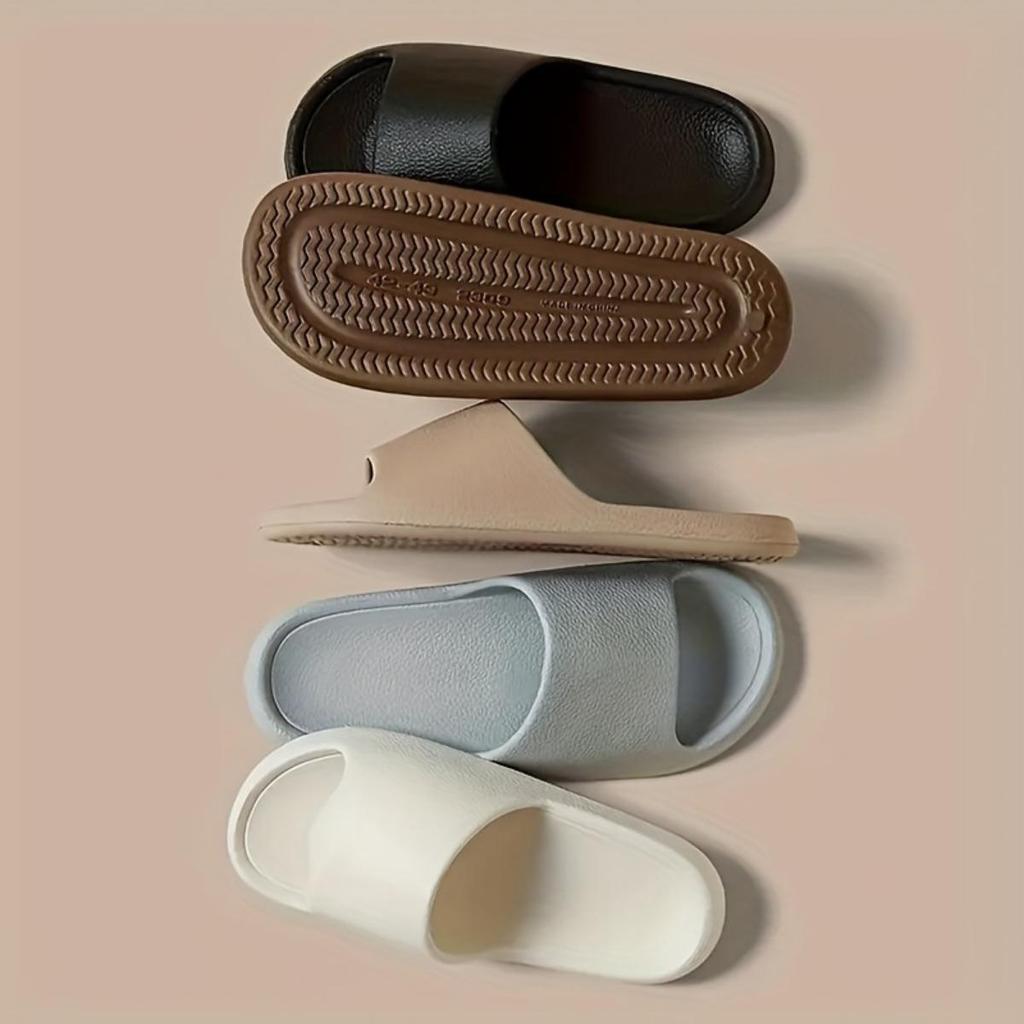 Damen-Hausschuhe mit dicker Sohle, rutschfest, EVA, lässiges Herren-Hausschuhset, Strandbad, einfarbig, für drinnen und draußen