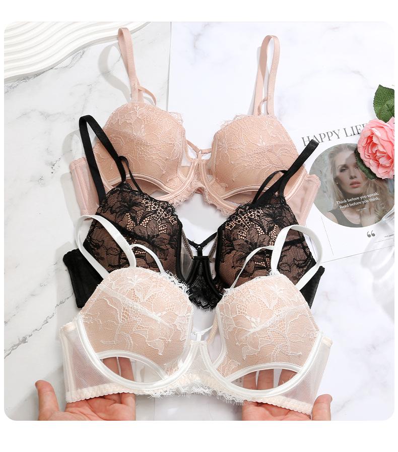 French Lace Lingerie Set: Sexy Pure Desire Bra for Breast Enhancement, Perfect for Small to Large Busts