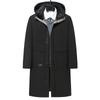 Autumn and Winter Men's Plus Size Padded Thickened Knee Length Zip Hooded Jacket Casual Warm Loose Outdoor Sports Cardigan Outerwear