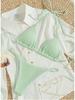 Euro-American Lace-Up Halter Triangle Bikini Set - Sexy Beach Swimsuit