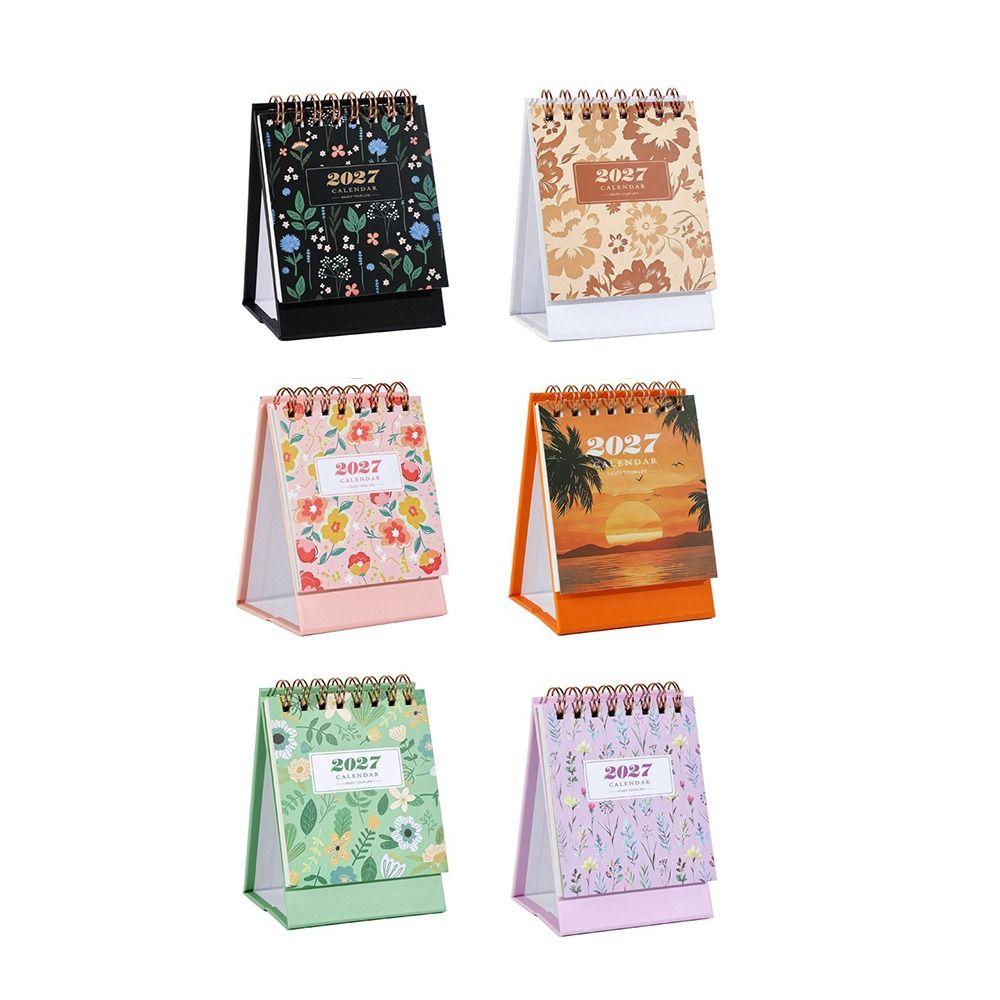 Spiral Bound 2027 Desktop Calendar Standing Table Calendar  Office Stationery