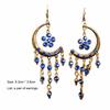 1 Pair Hook Earrings Half Moon Shape Tassels Jewelry Exquisite Long