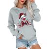 Women's Casual Comfortable Neck Hooded Long Sleeve Christmas Print Warm Sweatshirt