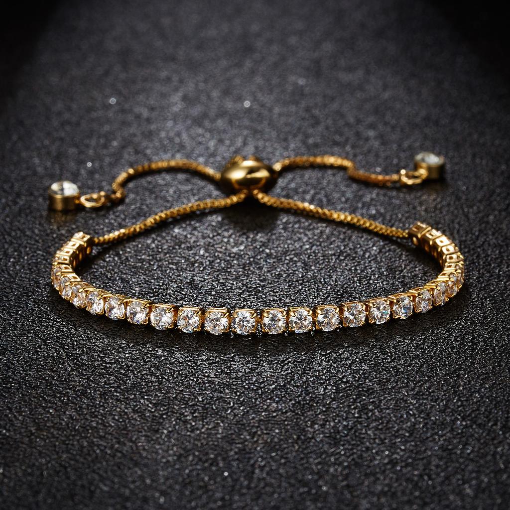 Sparkling Zircon Tennis Bracelets for Women Fashionable Crystal Chain Hand Bracelet Trend Party Engagement Wedding Charm Jewelry