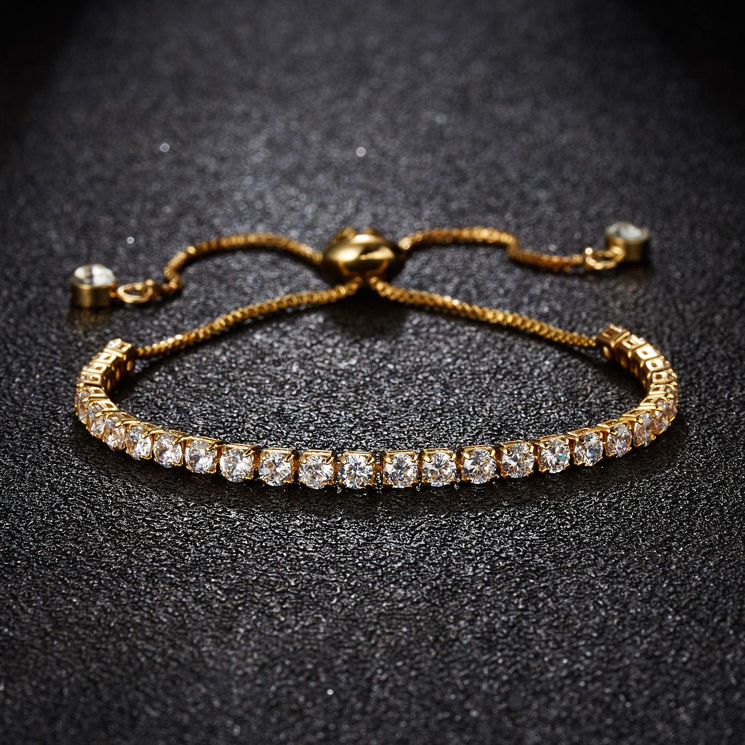 Sparkling Zircon Tennis Bracelets for Women Fashionable Crystal Chain Hand Bracelet Trend Party Engagement Wedding Charm Jewelry