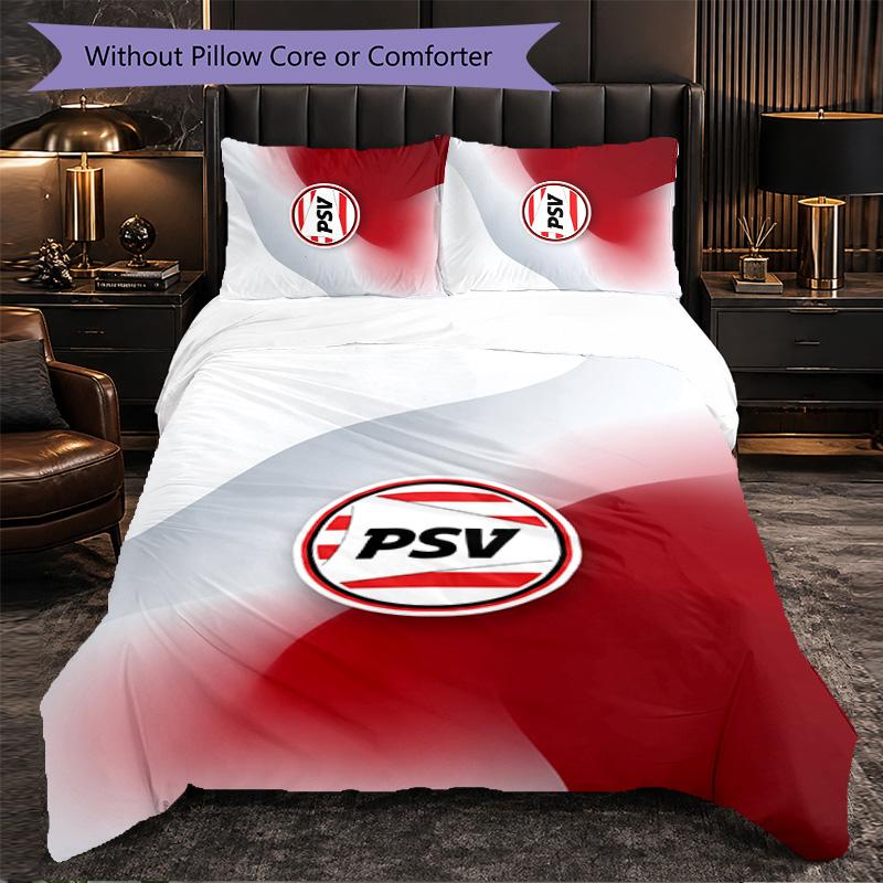 PSV Eindhoven FC Themed Bedding 3Pcs Duvet Cover Set Decorative Bed Linen For Teen Room Home Decoration