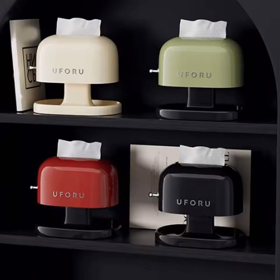 Retro Toaster Napkin Holder & Tissue Box with Storage Tray, Bedside Desk Organizer for Keys, Jewelry, Home Decor