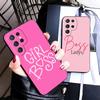 Girl Boss Lady Pink Soft Phone Case for Samsung Galaxy S26 S25 Edge S24 Ultra S23 Plus S22 S21 FE S20 Black Cover Back Shell