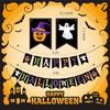 Halloween Decorations Indoor for Party, Happy Halloween Banner Decor, Scary Hanging Banner with Pumpkin Ghost Decorations for Office Home Room Mantel
