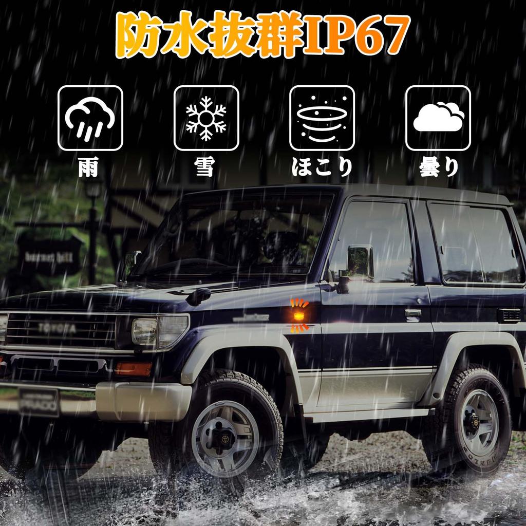 GemPro Toyota LED Side Flashing Replacement for 70 Series Land Cruiser and FJ Cruiser Side Turn LED Cornering Vehicle Inspection Left and Right Clear