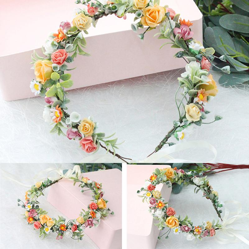 

Spring Bohemian Flower Crowns For Women Girls Flower Headbands Bride Headpieces Floral Garland Wedding Wreaths Party Headwear