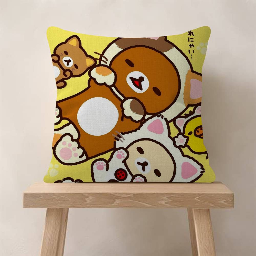 Cute Cartoon Anime RRilakkuma Cool Cushion Cover Pillow Cover Decor Pillowcase Printed Cushion Case For Couch