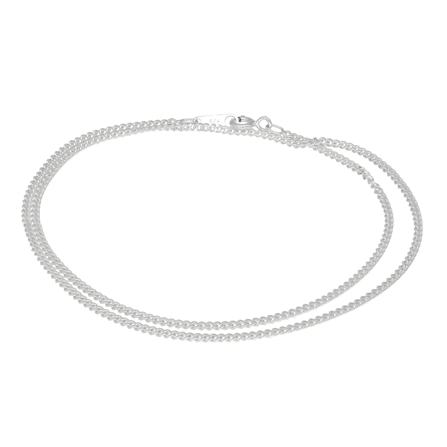 

[Shinjuku Gin no Kura] Silver 925 Curb Chain Double Wrap Bracelet for Men, Approx. 1.7mm Wide, 20cm, Simple, Large