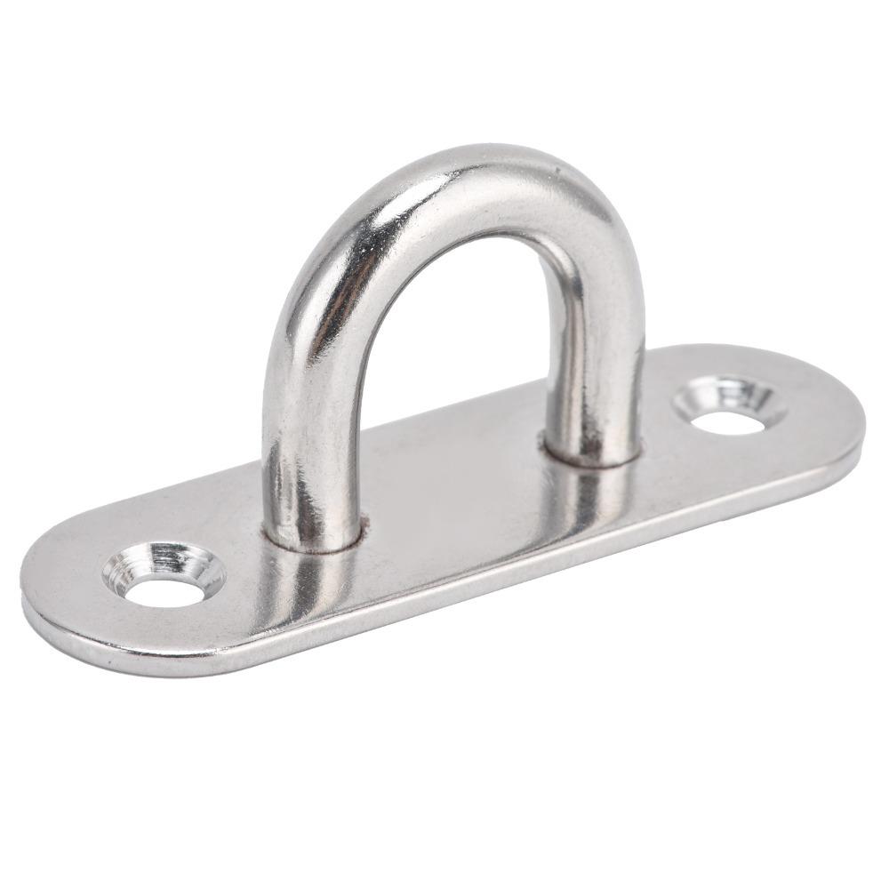 4pcs Durable Ceiling Mount Eye Plate Enclosed Hook Hardware Staple Loops  For Boat Rigging