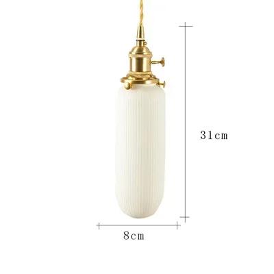 AZ White Ceramic Brass Pendant Lights Fixtures Restaurant Bedroom Bedside Nordic Japanese Style Hanging Lamp LED Hanglampen