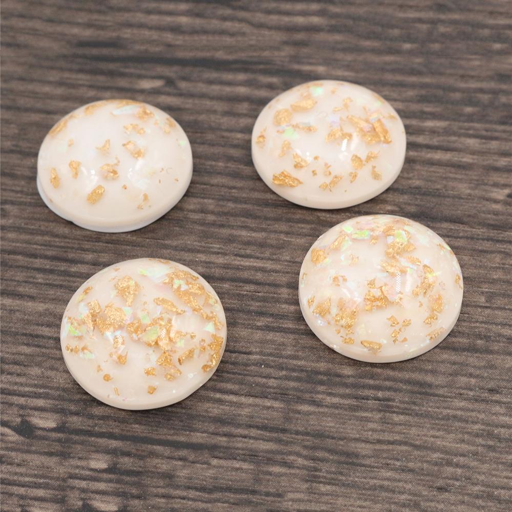 20mm 10 Stück/Los Neue Mode Mixfarbe Eingearbeitete Metallfolie Flache Rückseite Harz Cabochons Cameo