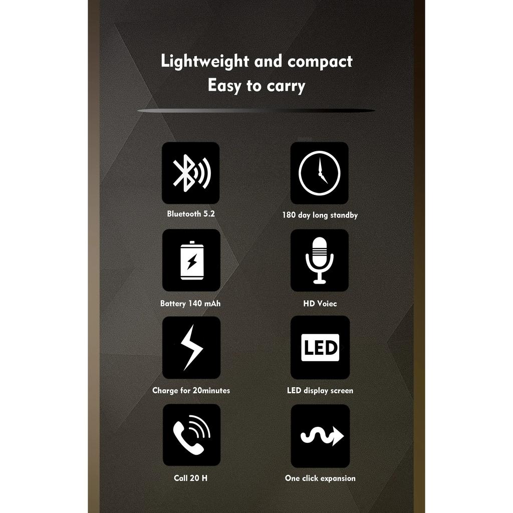 Lavalier Business Bluetooth 5.2 Headphone Call/Music 20H Noice Cancelling Wireless Earphone Vibrate Remind Headset Sport Earbuds