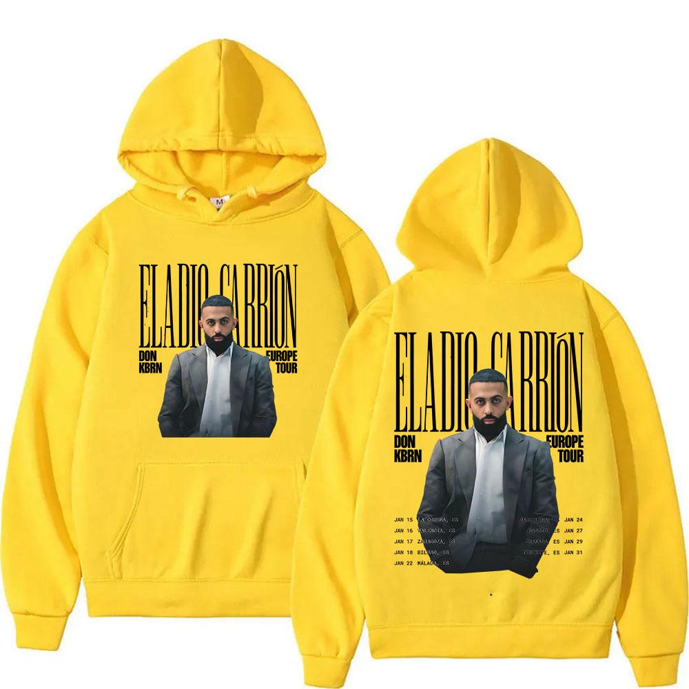 Rapper ELADIO CARRIÓN DON KBRN WORLD TOUR 2025 Hoodie Hip Hop Fashion Autumn/Winter Oversized Sweatshirt Fleece Streetwear