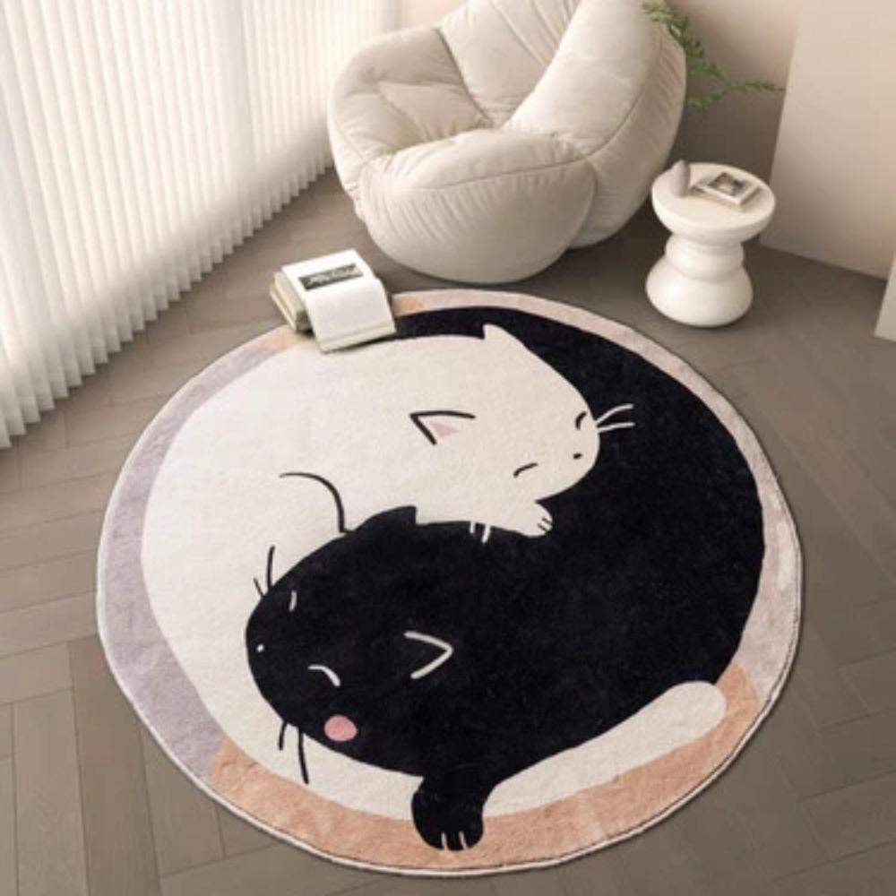 Fluffy Soft Baby Crawling Mat Cute Cartoon Rugs for Bedroom Thicken Washable Carpet Large Area Living Room Decoration Round Rug