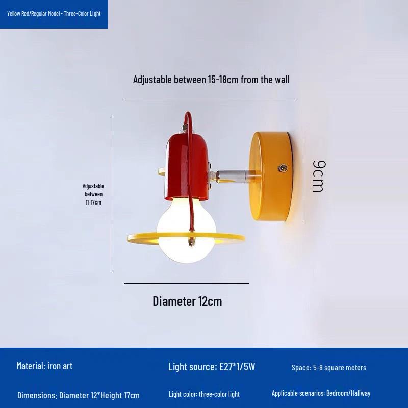 Colorful Decorative Wall Lamp for Living Room, Bedroom, Corridor, Hotel, and Kids' Rooms