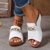 Large size summer popular new sandals women comfortable slope heel round head thick bottom simple casual outer slippers women