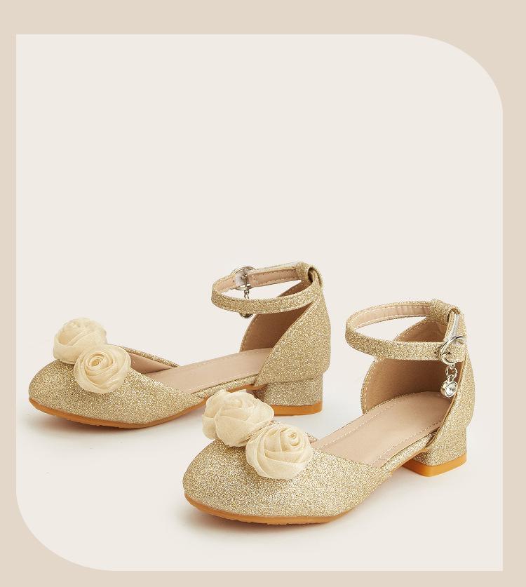 Winter 2025 Fashion High Heels for Young Girls - Versatile Hollow Flower Sandals