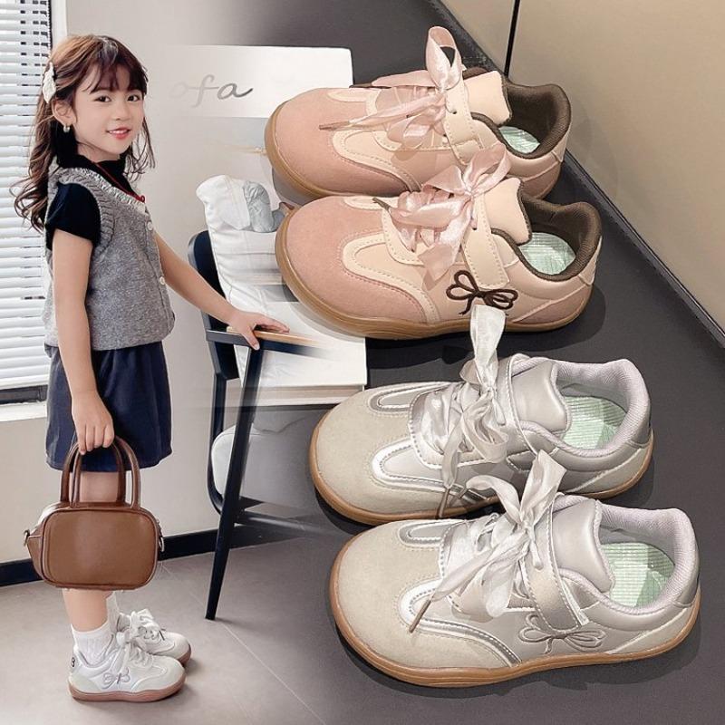 Children's Sneakers 2024 New  Embroidery Flats Girls Fashion Silk Satin Lace-up Casual Sport Shoes Student Kids Board Shoes