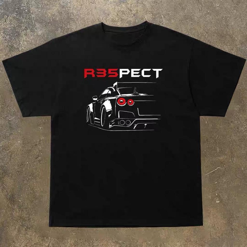 Mens Clothing Hot Selling In Spring and Summer Car Enthusiast V8 Muscle Car Pattern Printed Cotton Casual Short Sleeved Tshirt