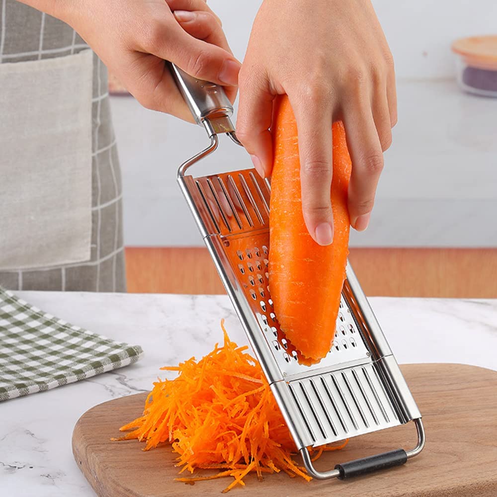 Multi-Purpose Vegetable Slicer Set,Stainless Steel Cheese Grater & Vegetable Chopper with 4 Adjustable Blades