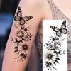 1 Sheet Realistic Butterfly Snake Flowers Temporary Tattoos Waterproof Long Lasting 3D Temp Fake Tattoo Sticker For Women Girls