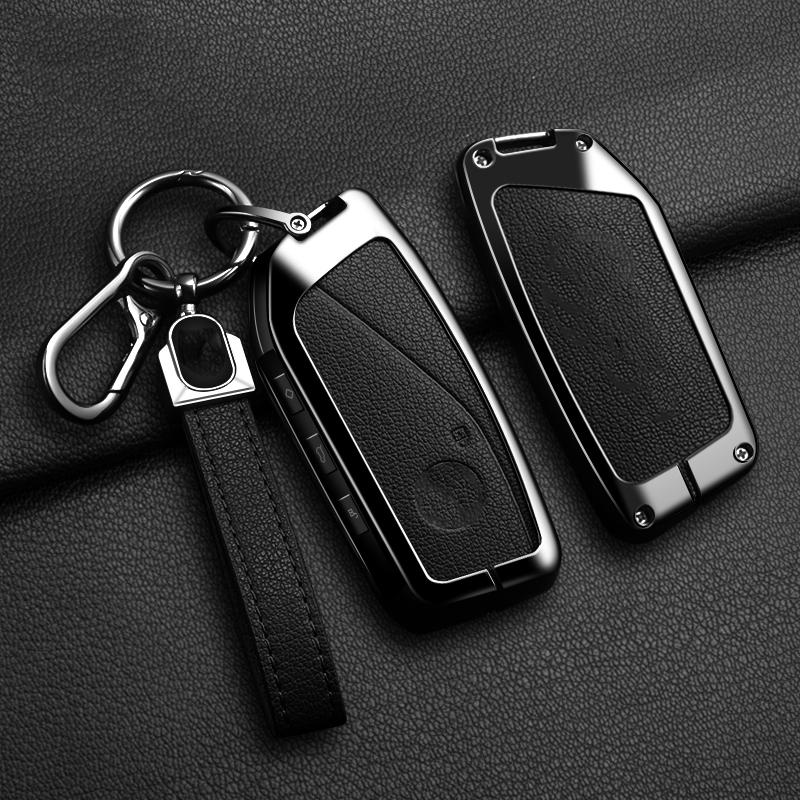Goat Leather Zinc Alloy Car Key Case for BMW 740Li U06 G81 M3 X1 U11 X7 X5 G05 LCI G09 I7 G70 IX40 XM G60 Series Car Key Box