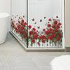 Watercolor Rose Fence and Butterfly Entrance Hall Dining Room Home Background Wall Decoration Stickers
