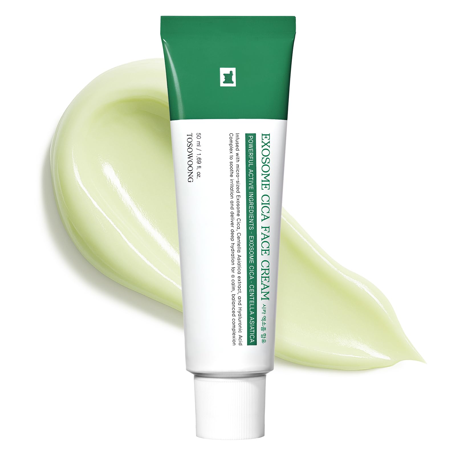 TOSOWOONG Exozomový Cica pleťový krém CICA Centella Asiatica Kombinace Hrubá Citlivá Korejská péče o pleť 50 ml, Extrakt, Niacinamid, Hydratační, Pleť, beige