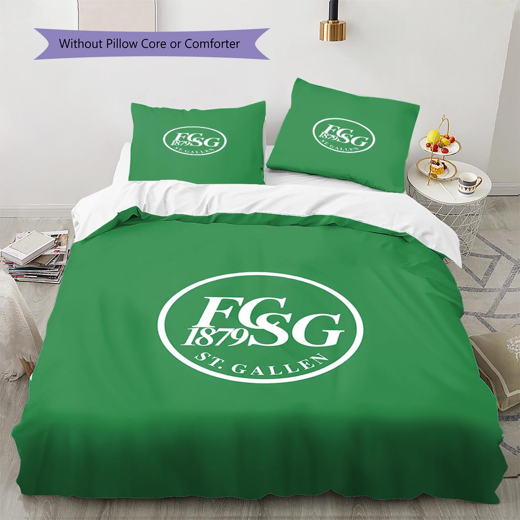 FC St. Gallen Pattern Bedding Set Quilt Cover Pillowcase Home Decor Gift (1 * duvet cover + 2 * pillowcase, without core)