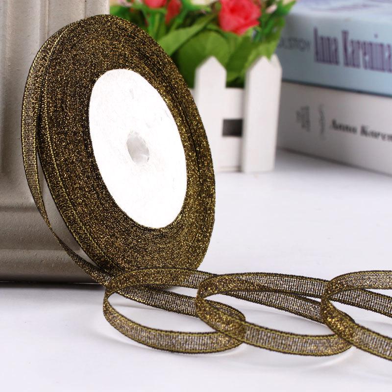 6mm Gold & Silver Onion Ribbon for Gift Packaging & Christmas Décor