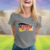 Women's Oversized Graphic T-Shirt with German Soccer Theme - Casual Loose Fit Short Sleeve Top for Fan and Daily Wear