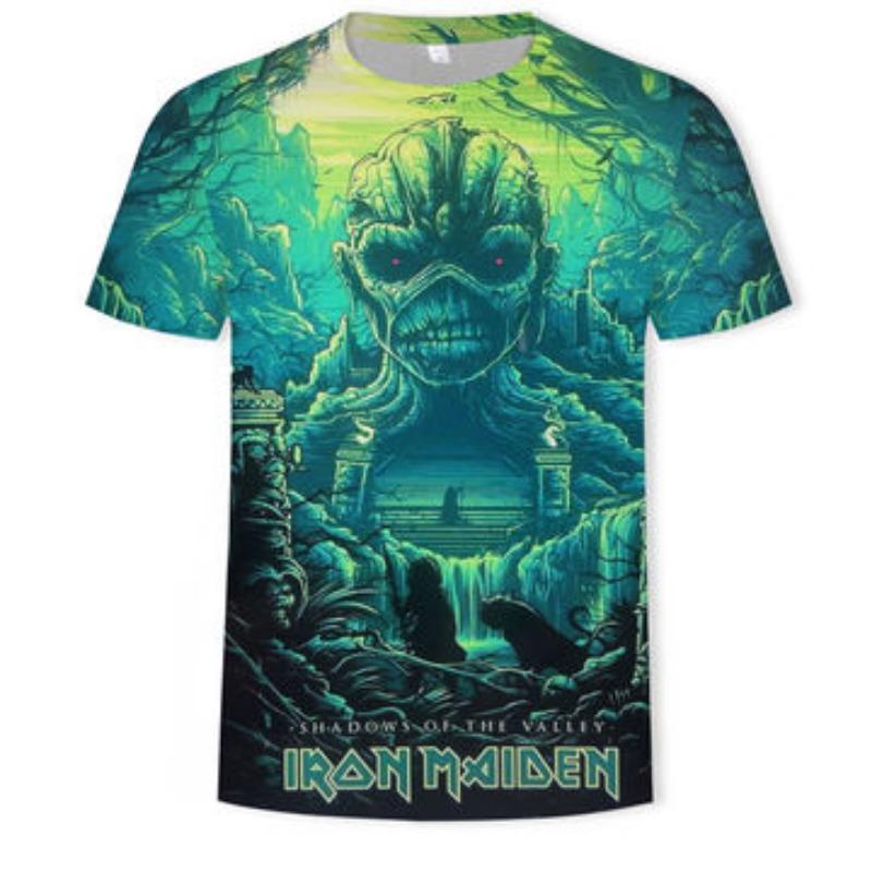 Popular Men's New Living Dead 3 D Printing Rock Round Collar Short Sleeve T-shirt Fashion Leisure T-shirt of Heavy Metals