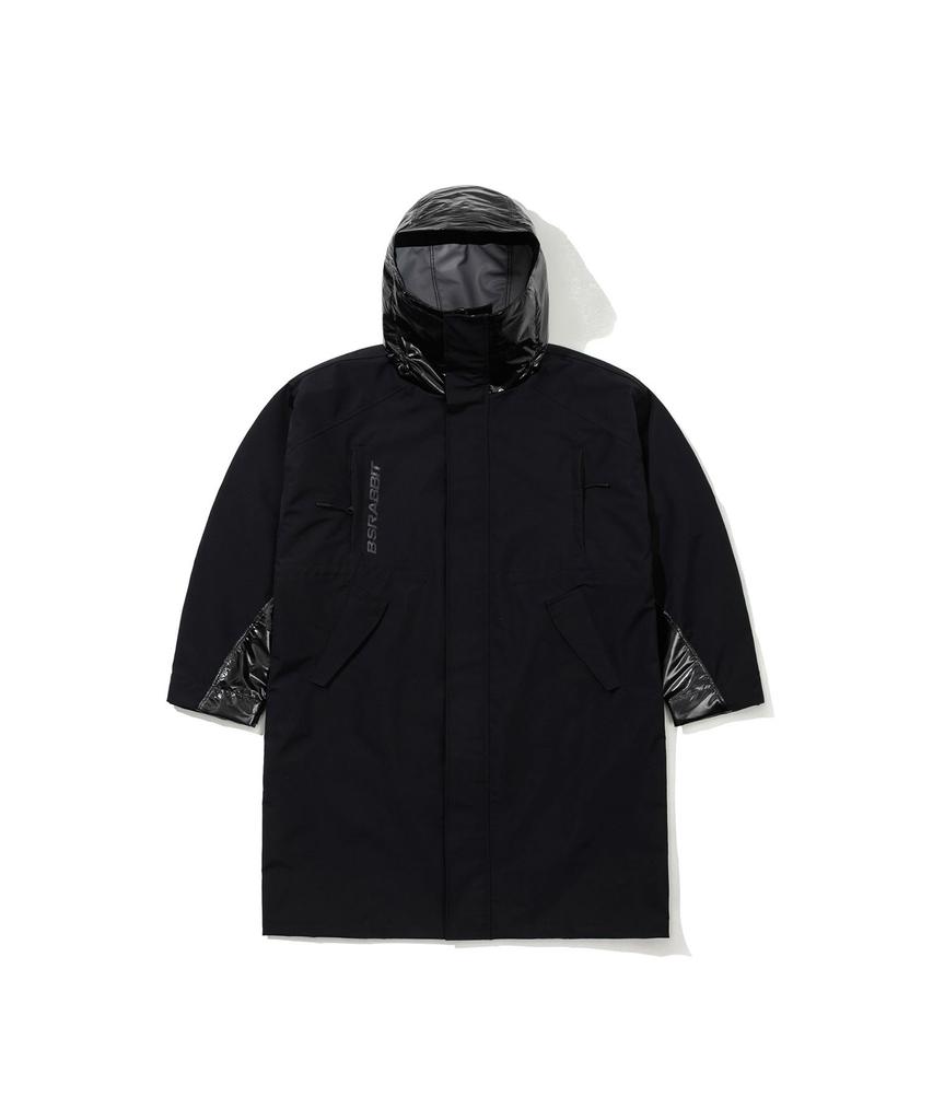 BSRABBIT Gloss Panel Raincoat Black