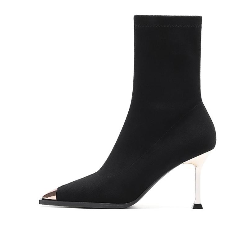 Fashion Pointed Toe Women Ankle Boots High Heels Sexy Fashion Shoes Dress Suede Luxury Winter Botas 2025 New Elegant Pumps Mujer Boots