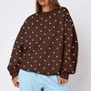 Women's Polka Dot Lightweight Neck Casual Sweatshirt