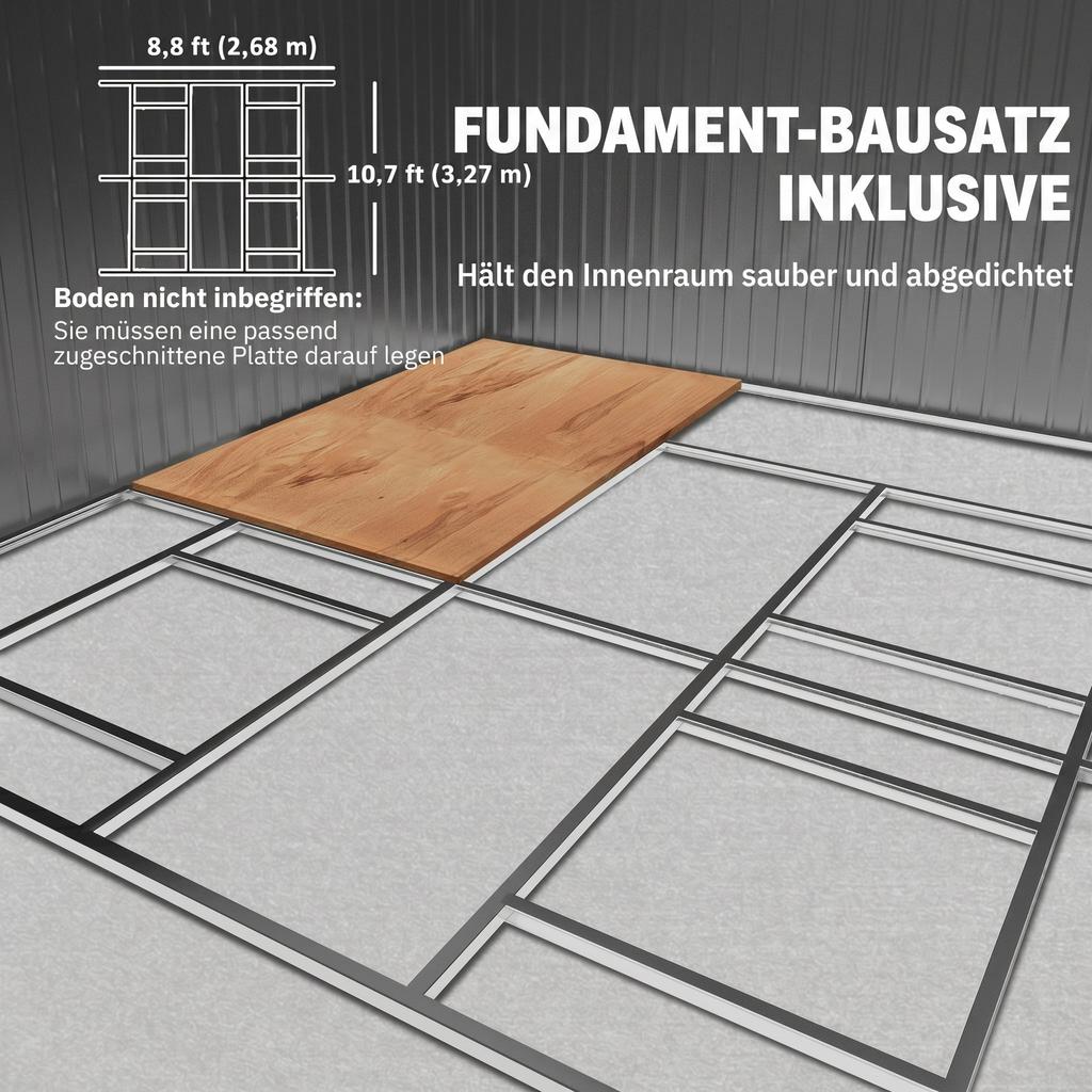 13 x 11 pés Galpão de Armazenamento de Metal para Jardim Galpão de Armazenamento Externo com Kit de Fundação Ventilação e Portas, Cinza Claro