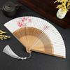 Folding Fan with Narrow Edges In Ancient Style, New Chinese Style Portable Summer Hollow-Out Fan for Women, Suitable for Hanfu and Dance