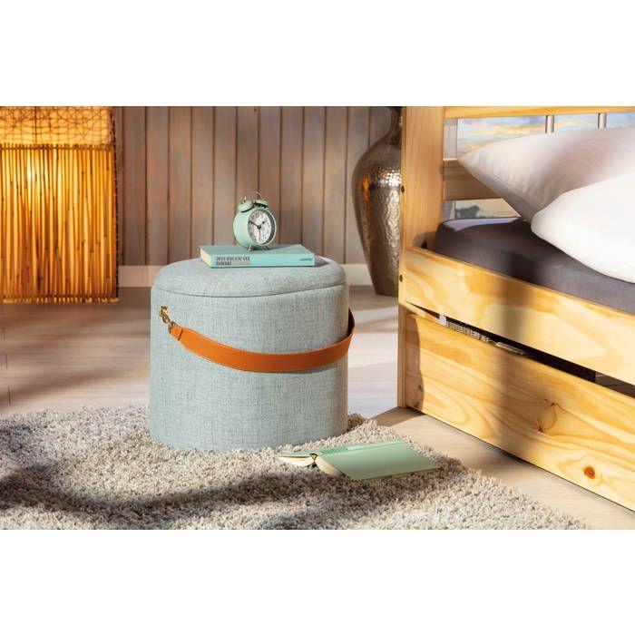 Inter Link Tabouret Dilia textile gris avec poignée PU