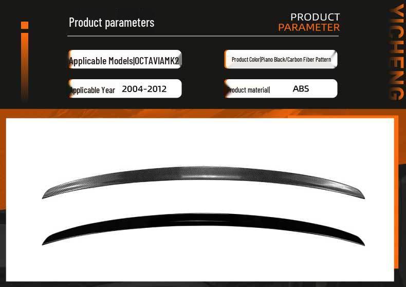 Skoda Octavia MK2 (2004-2012) Rear Spoiler Wind Deflector Car Sticker Kit