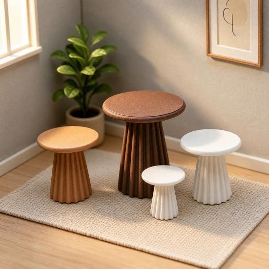 Dollhouse Miniature Round Table, Mini Side Table Model, Dollhouse Living Room Tiny Table Decor, 1:12 Dollhouse Furniture Accessories