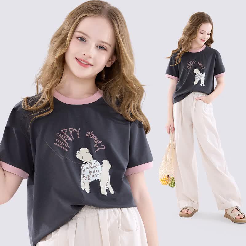 Duomiaowu Girls' Summer Short-Sleeve T-Shirt