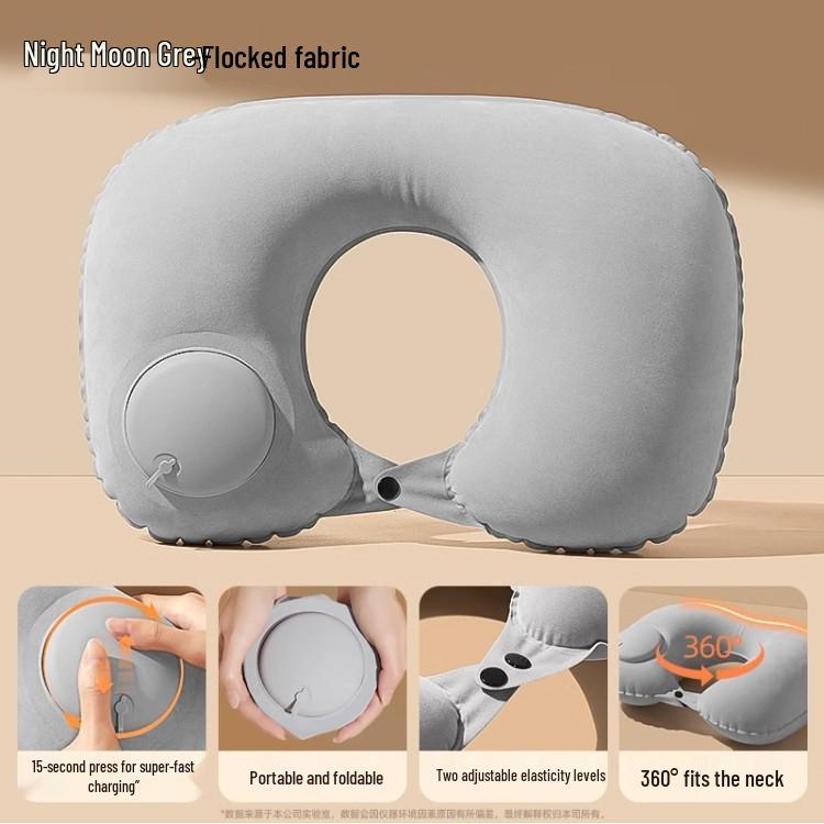Inflatable U-Shaped Travel Neck Pillow – Portable, Foldable Support for Car and Airplane Use