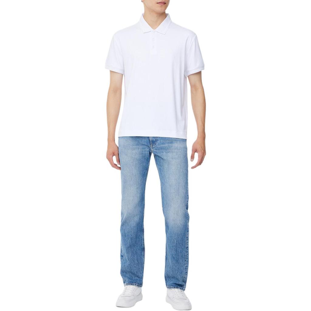 Calvin Klein Casual Comfortable Solid Color Simple Short Sleeve T-Shirt Men Tops Bright-White 4RAB202-YAA