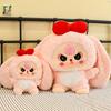 Bowknot Three Baby Rabbit Plush Toy Stuffed Doll Animal Decoration Kids Gift